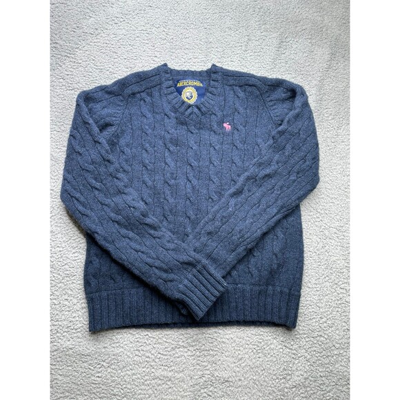 Abercrombie & Fitch wool cashmere v neck Sweater Sz large - Picture 1 of 5